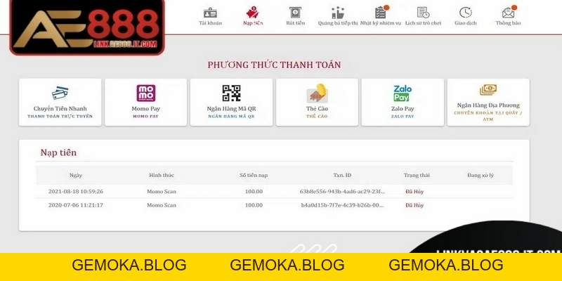 Nạp Tiền AE888 - Cơ Hội Sở Hữu Ưu Đãi Hấp Dẫn, Chất Lượng - gemoka