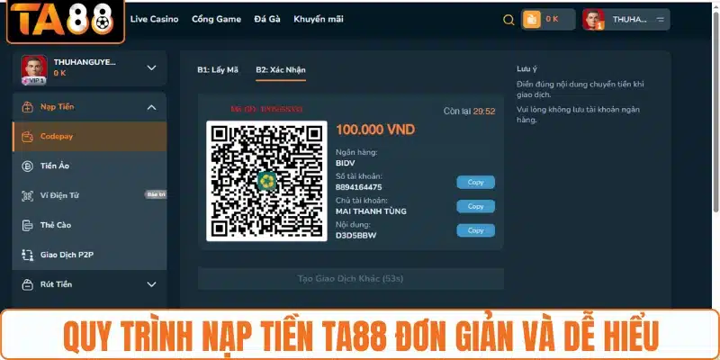 Nạp Tiền TA88 - Giao Dịch Nạp Vốn An Toàn Và Tiện Lợi - gemoka