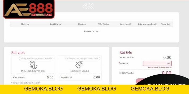 Rút Tiền AE888 Về Tài Khoản Cá Nhân đơn Giản, Nhanh Chóng - gemoka